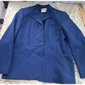 Vtg Henry Lee Blazer Womens Sz 16 Shoulder Pads Blue Retro Johnny Appleseed Corp